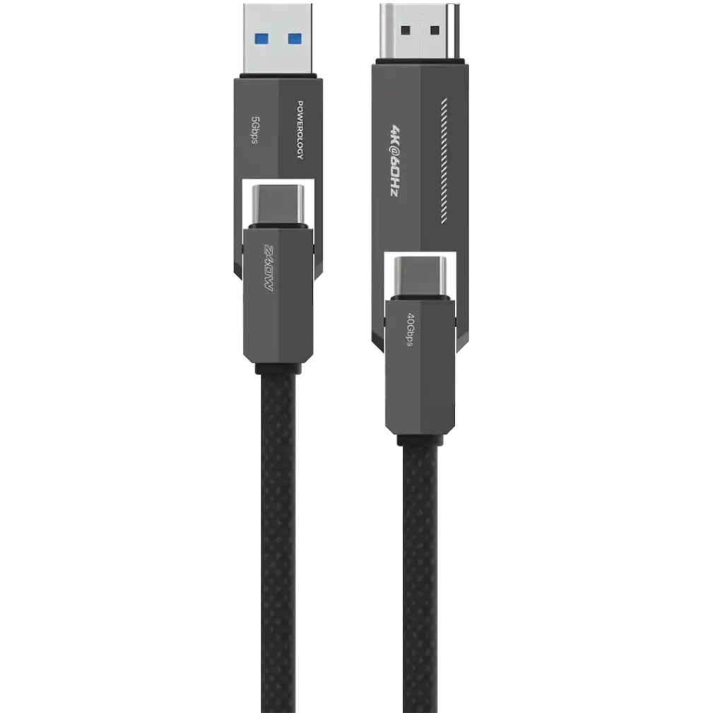 کابل پاورولوجی مدل Powerology Vion 4-in-1 Charging & Data Transfer Cable